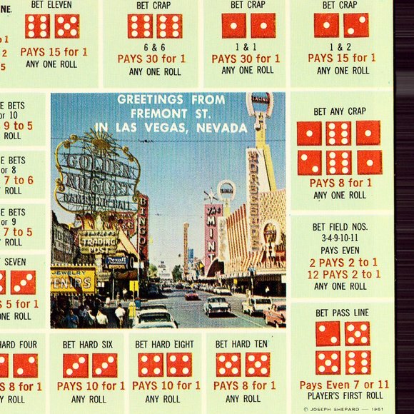 Vintage Postcard - Greetings from Fremont Street - Las Vegas,Nevada M2272 - Picture 1 of 2
